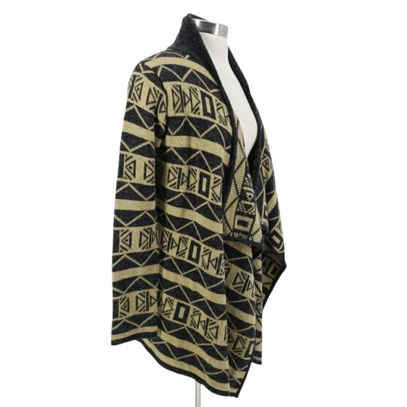 TULLE Wrap Cardigan Sweater Tribal Print Long Sleeve Open Front Anthropologie - Picture 2 of 5